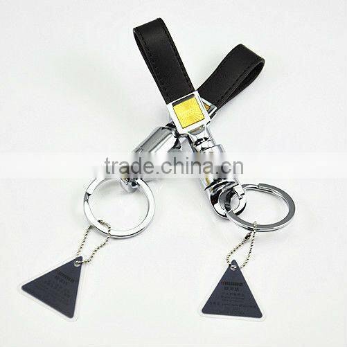 3623 fashion keychain metal keychain, good quality leather keyholder,custom key chain