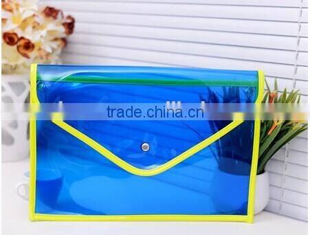 2016 new and fashin black color PVC envelope bag for girls with handle for girls