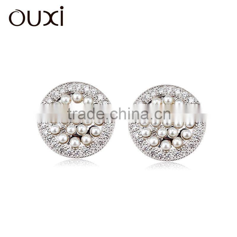 2014 Wholesales cz silver earrings made with Crystal Y20142