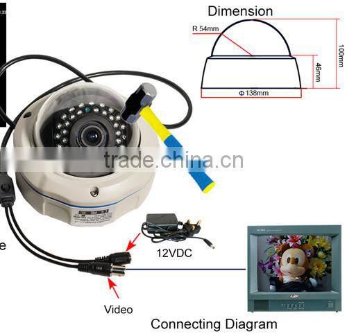 30m IR 2.8-12mm Outdoor CCD Sony IR CCTV Dome Camera
