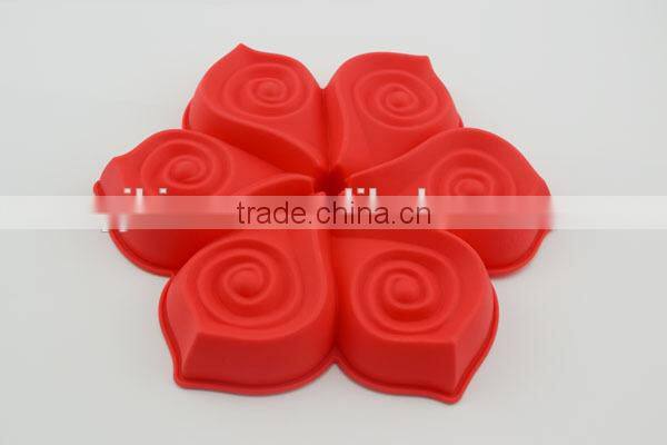 Silicone Microwave applicable flower shape pastry Cake Baking Pan