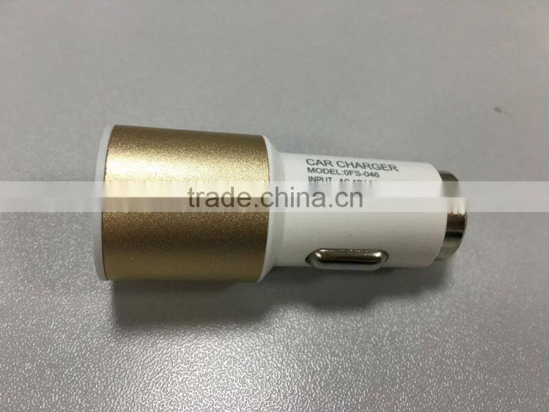 safety hammer car charger Promotional Cheap Bulk Aluminum Alloy 2 Ports USB car charger