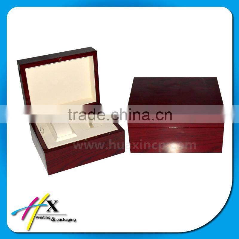 Custom design rectangle wooden veneer watch gift box
