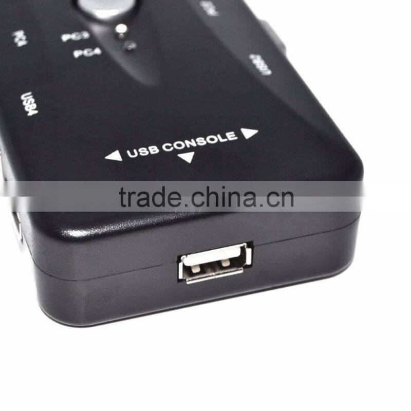 2016 new 4 Port hub USB 2.0 KVM VGA/SVGA Switch Box Adapter Connects Printer Intelli keyboard Mouse 4 Computers Use 1 monitor
