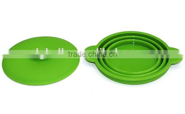 Silicone Collapsible Snack Box Lunch box food container foldable silicone bowl with coverwith cover