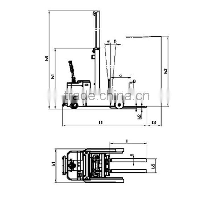 Competitive Ajustable Fork Electric Reach Stacker Forklift Price