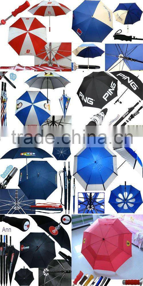 30" manual open double ribs large AD custom print umbrella