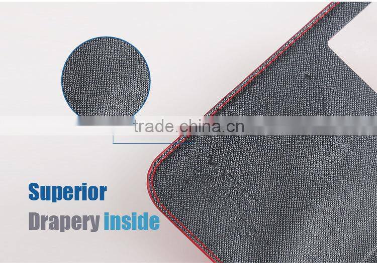 LZB Fashion color contrast series view windows magnetic flip leather case for motorola moto E