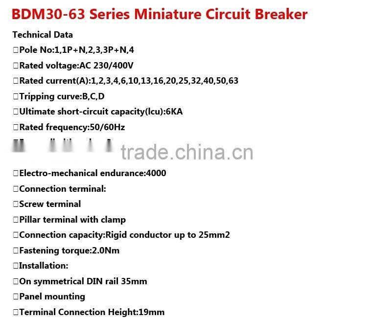 BDM30-63 NEW CIRCUIT BREAKER 2P 10A MCB