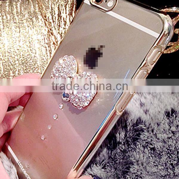 2015 New design rhinestone bowknot design mobile phone case for iphone