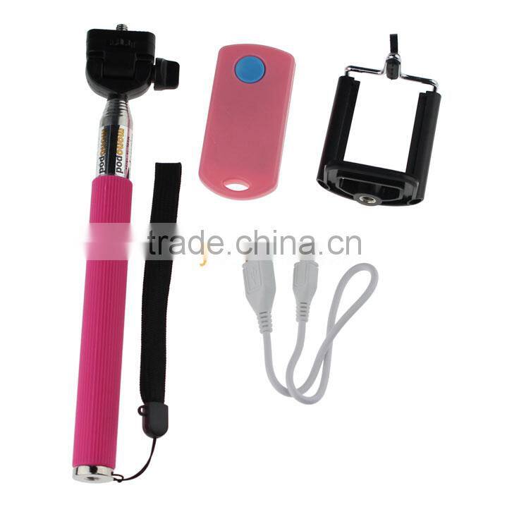 Monopod Bluetooth Wireless Shutter + Phone Holder Clamp for iPhone / Samsung Smartphone from dailyetech