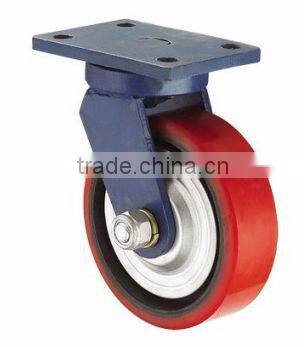 Iron PU Flat Base Industrial Swivel Transparent Caster