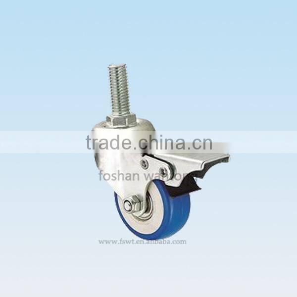 2 Inch Blue PVC Double Bearing Swivel Small Furniture Caster