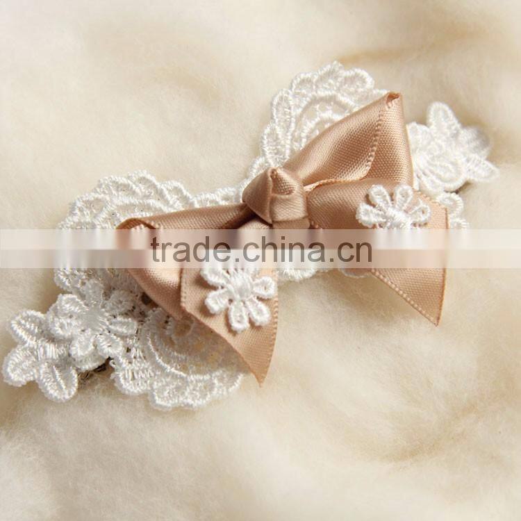 MYLOVE fashion bow barrette with white lace vintage hair jewelry