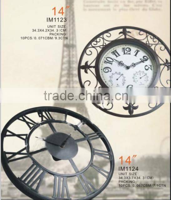 Home And Garden Clock Antique Quartz Metal Wall Clock Gear