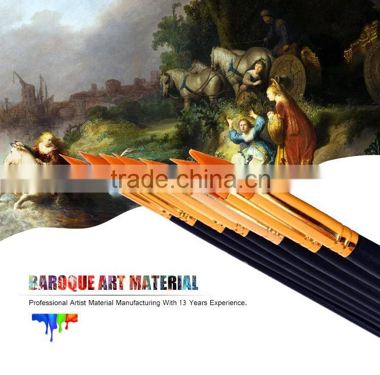 Cheap Price Art Supplier Free Sample 6Pcs Artist Painting Brushes Long Handle Round Nylon Hair Watercolor Paint Brush Set