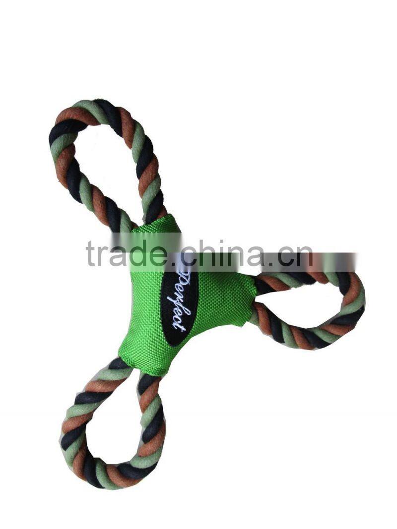 squeaky oxford fabric dog chew toy with rope