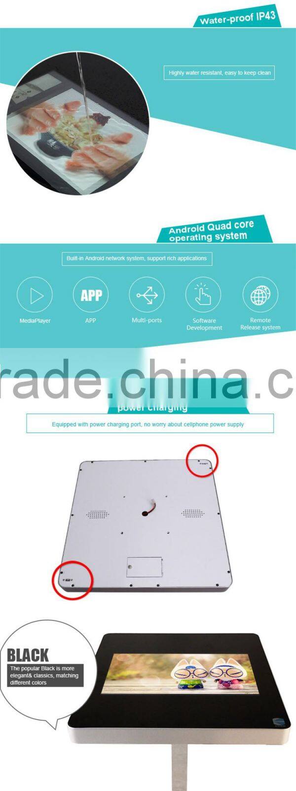 Digital Media Interactive Multi Touch Screen Bar Table, catering design table, small conference table