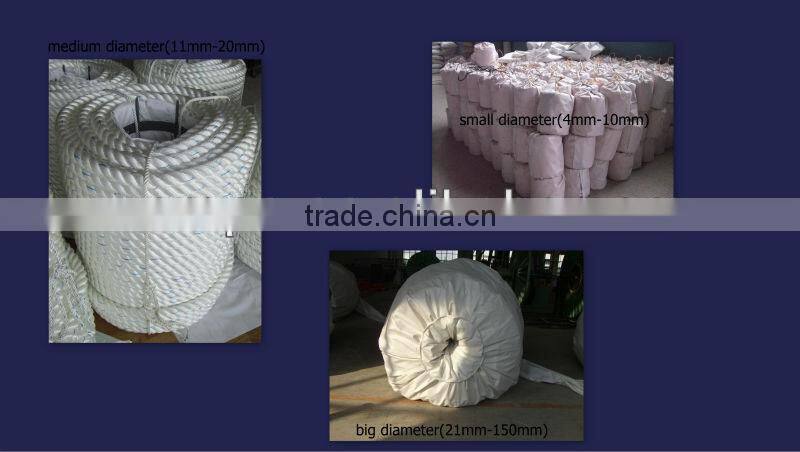 3-strands PP rope/12mm pp rope/pp danline rope
