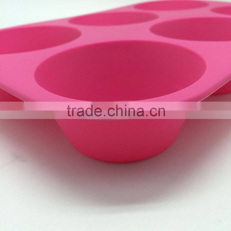 6 cavities Candy Jelly Mold Silicone Muffin Pan