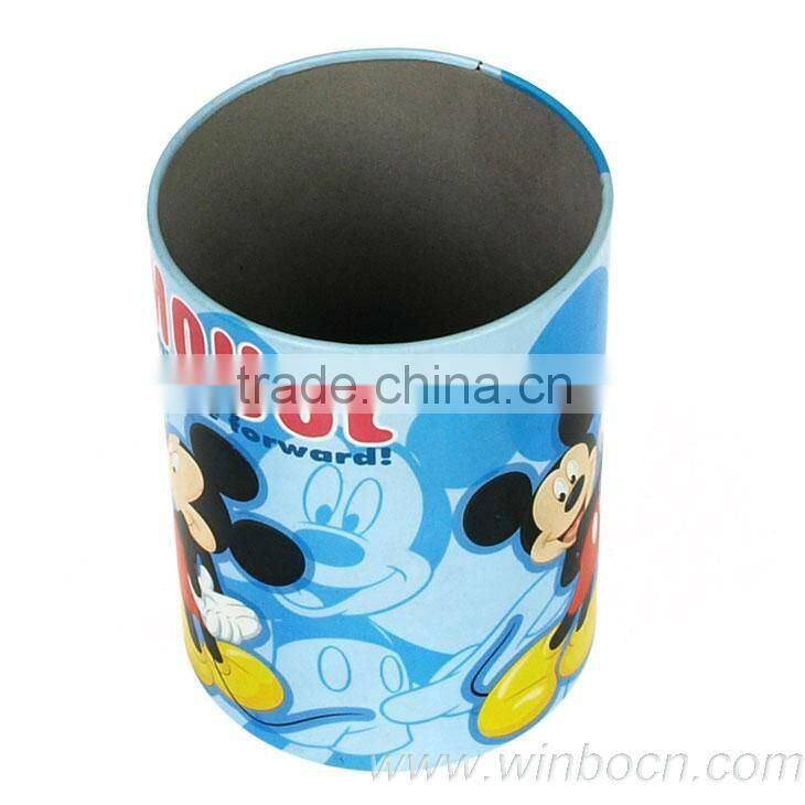 Round Tin Cartoon Students penholder