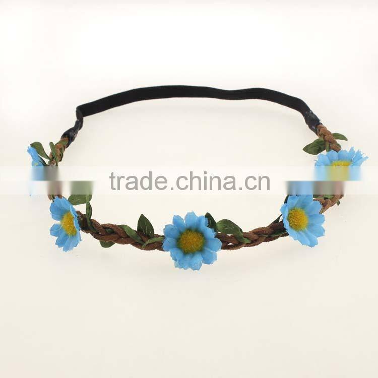Yiwu factory manufacturer floral elastic hairband ,cute girl/lady/woman elastic headband
