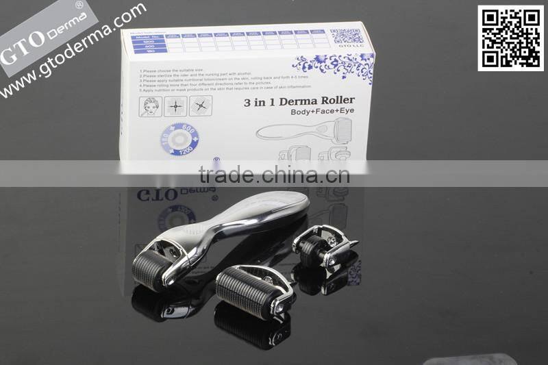 Hot sale face microneedle therapy skin care GTO 3 in 1 derma roller