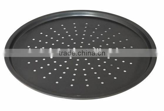 Carbon steel round perforated pizza pan & Non-toxic pan