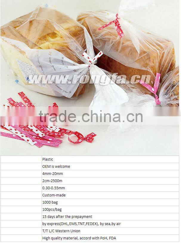 4mm x 15cm printed color twist ties