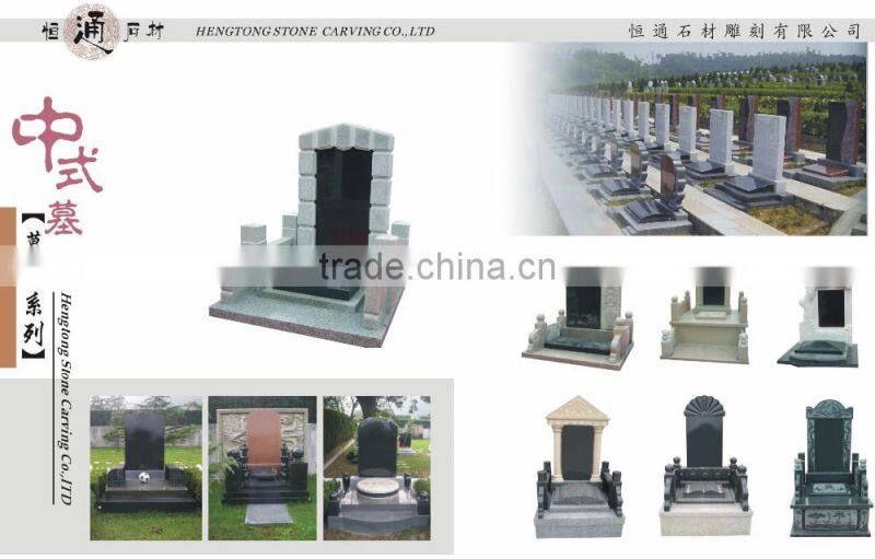 Flower Carvevd China Black Granite Gravestone