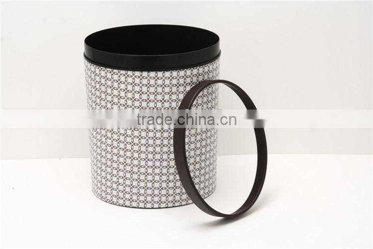 Plastic Leather Medium Semi Round Trash Can Wastebin 9L