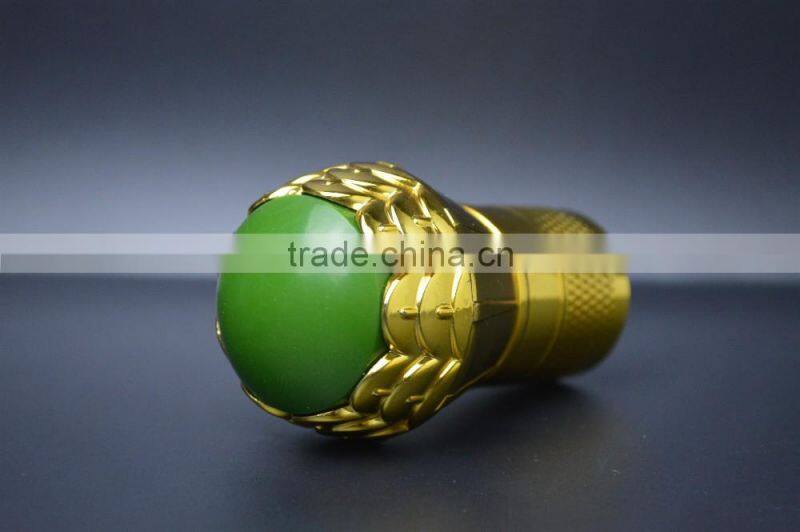 Beautiful aluminium wine bottle cap with green red bead