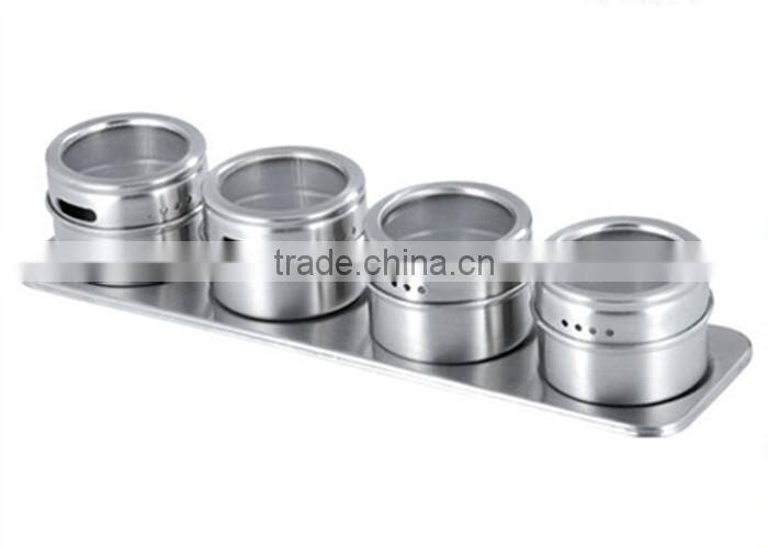 Magnetic Spice Jar Stainless Steel Condiment Sets, Condiment Jar