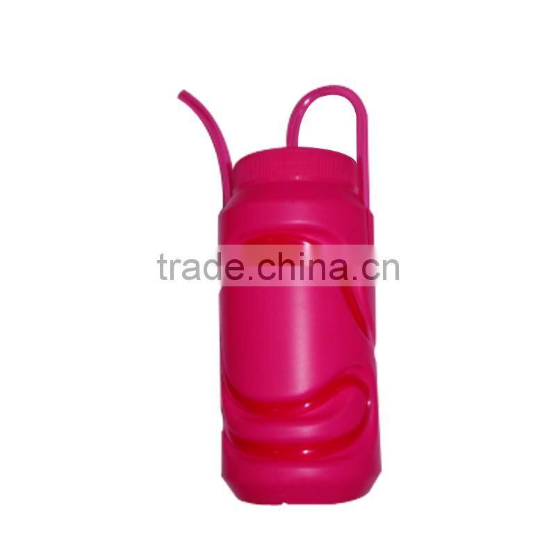 Creative 350ml PE drink water bottle with straw