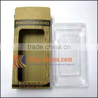 Customized black paper cell phone packaging box wholesale, pvc packaging box