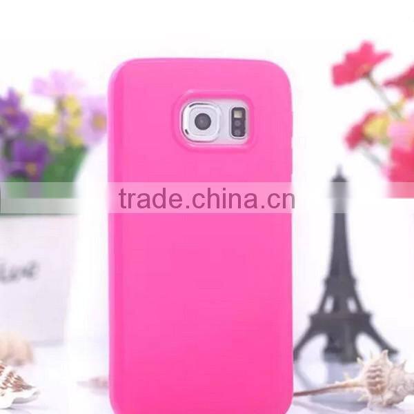 Solid color soft tpu glossy smartphone case for Samsung S6