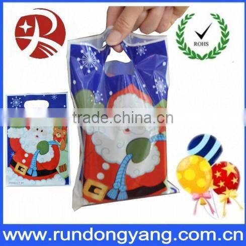 Custom Printed Plastic Die Cut Christmas Gift Bags