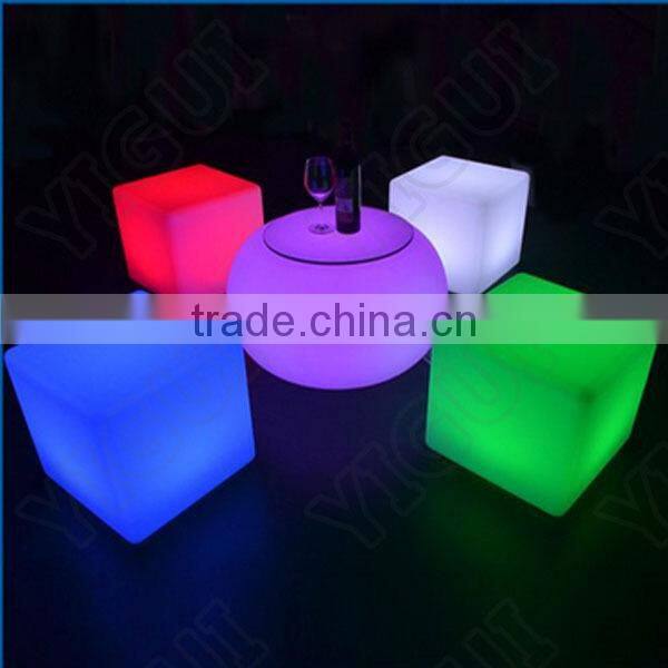 discount led bar stool /factory direct sale cheap led furniture stool cube