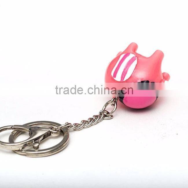 Pink resin cartoon elephant keychains