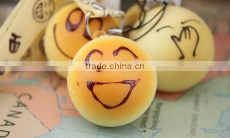 best gift for christmas artificial imitated fake key replica faux lovely Silicone bread food pendant phone chain