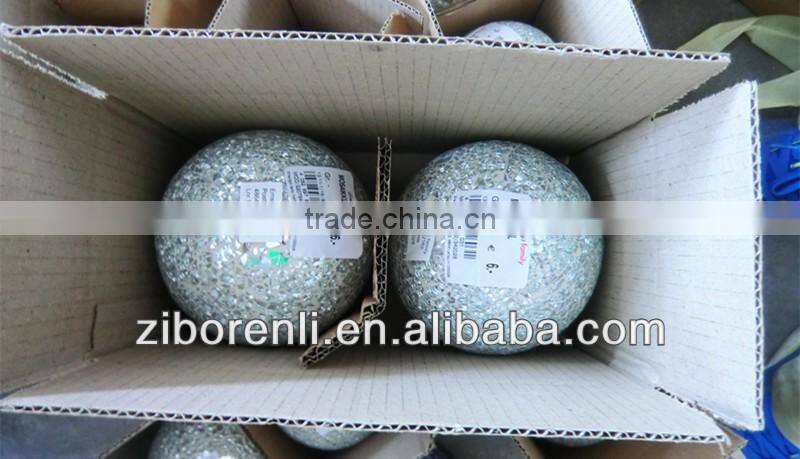 Silvery Crackle Tree Decoration Mirrored Carpet Hollow Glass Sphere