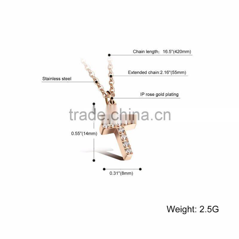 Women's Cross Pendant Necklace Stainless Steel Link Chain Necklace