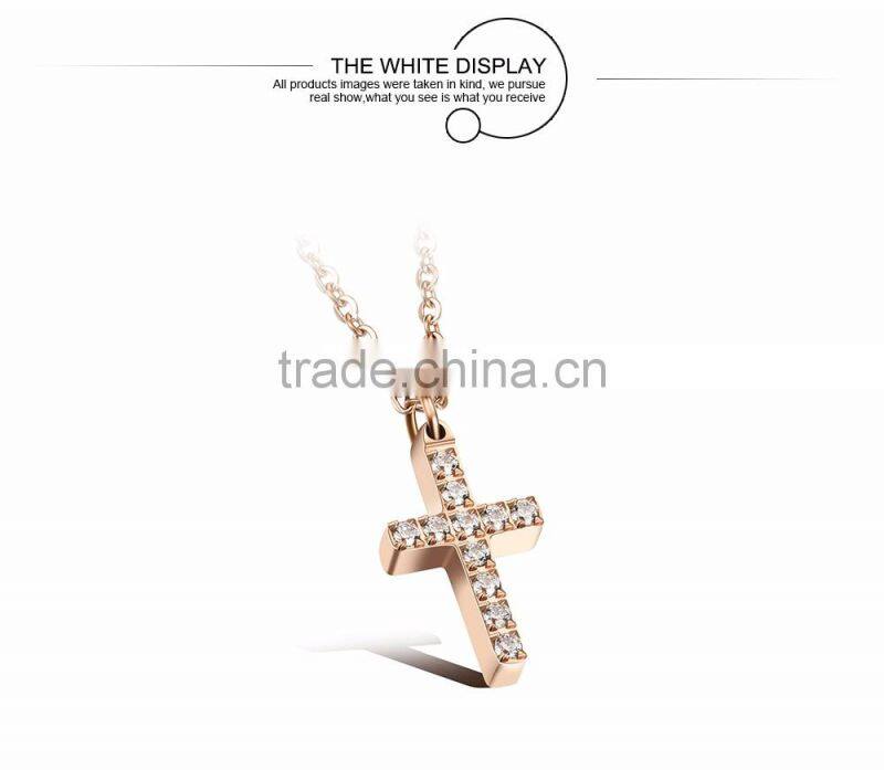 Women's Cross Pendant Necklace Stainless Steel Link Chain Necklace