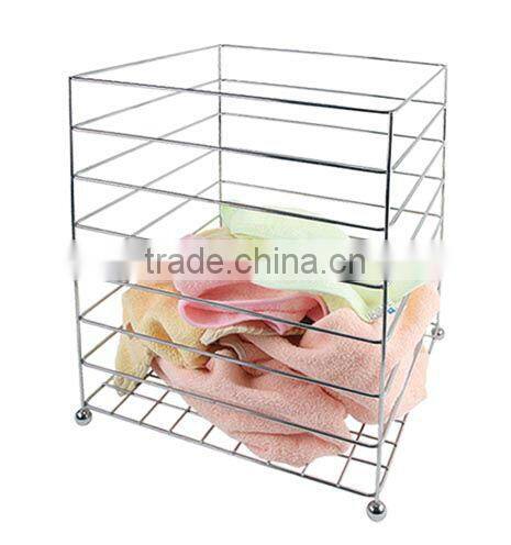 Muti-function hotel waste basket, metal with chrome plate