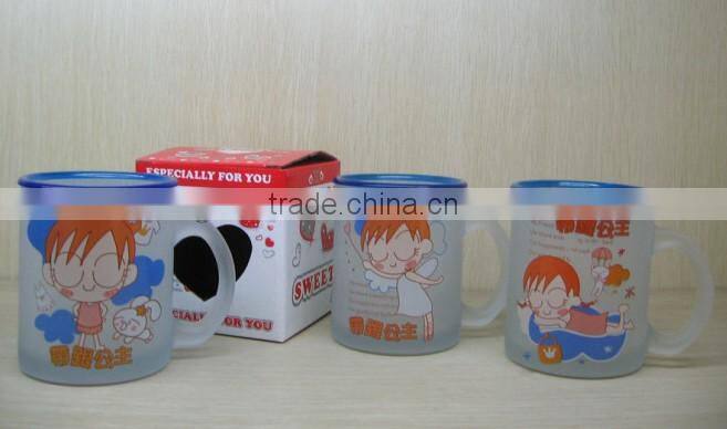 330ml 11oz customized frosted coffee water cup glass mug