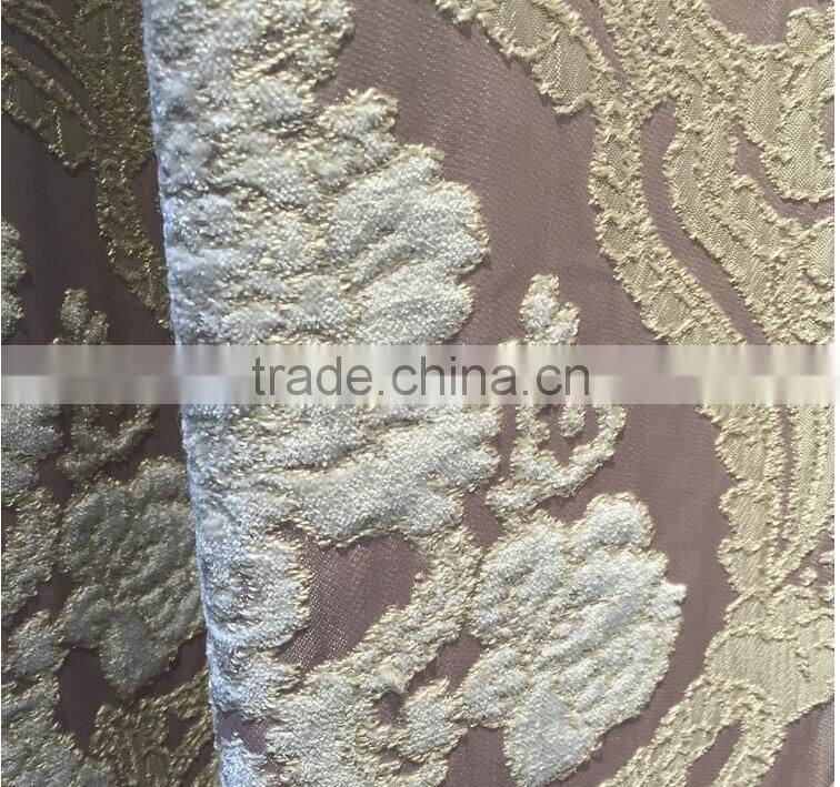 P-867 Luxury European style living room bedroom beige curtains shade American luxury jacquard curtains