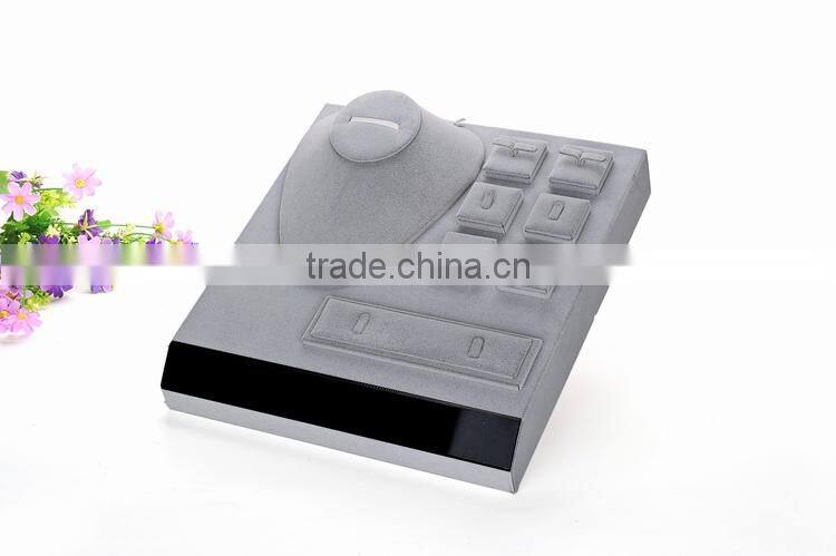 Velvet cover MDF necklace ring display tray for jewelry