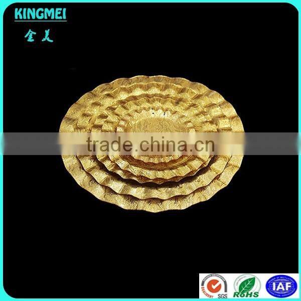 Luxury Round Acrylic Tray Sets Wholesale, Golden Fruit Trays For Wedding