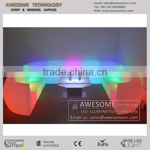 luxury night club illuminated led sofa set design