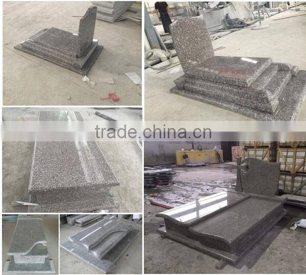 Exquisite Grey Double Heart Granite Headstone Designs